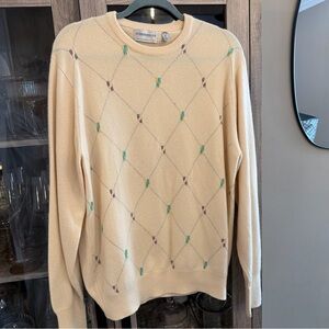 Peterborough Row Bloomingdales Vtg. Scotland Cashmere Sweater Argile Men's XL
